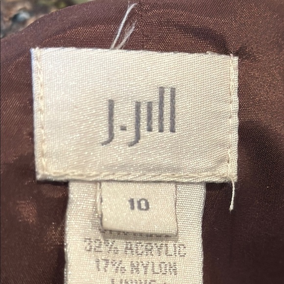 J Jill Brown and Green Blazer Structured Wool Blend - Picture 2 of 11